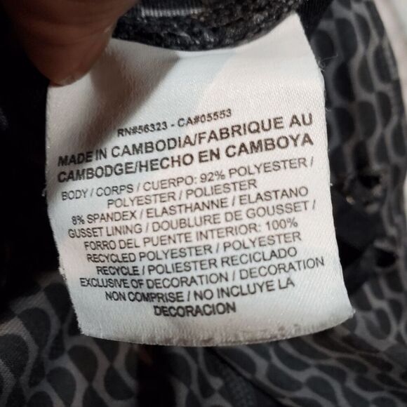 Nike Leggings Women Large Black Gray Printed Running Dri Fit Athletic Drawstring - Picture 6 of 12